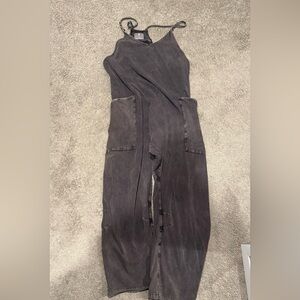 Dark Gray Overalls with Pockets